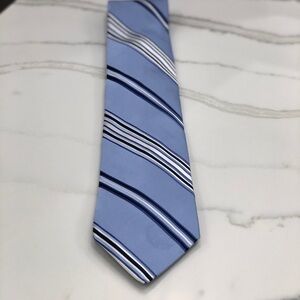 Nordstrom Silk Blue and White Striped Tie